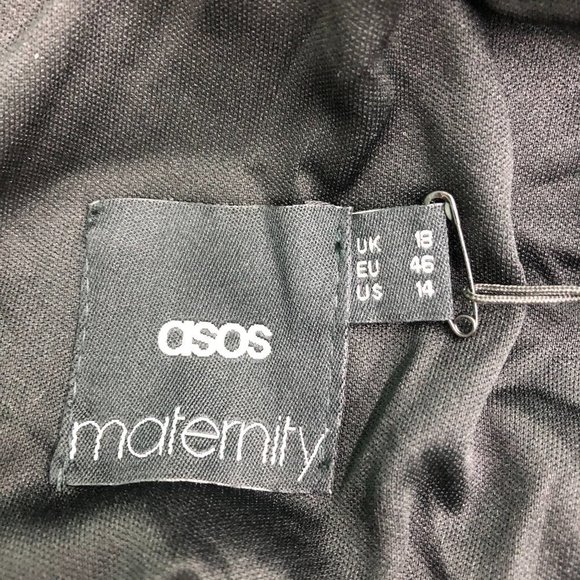 NWT Asos Black Rhinestone Collar Maternity Dress - Picture 6 of 8